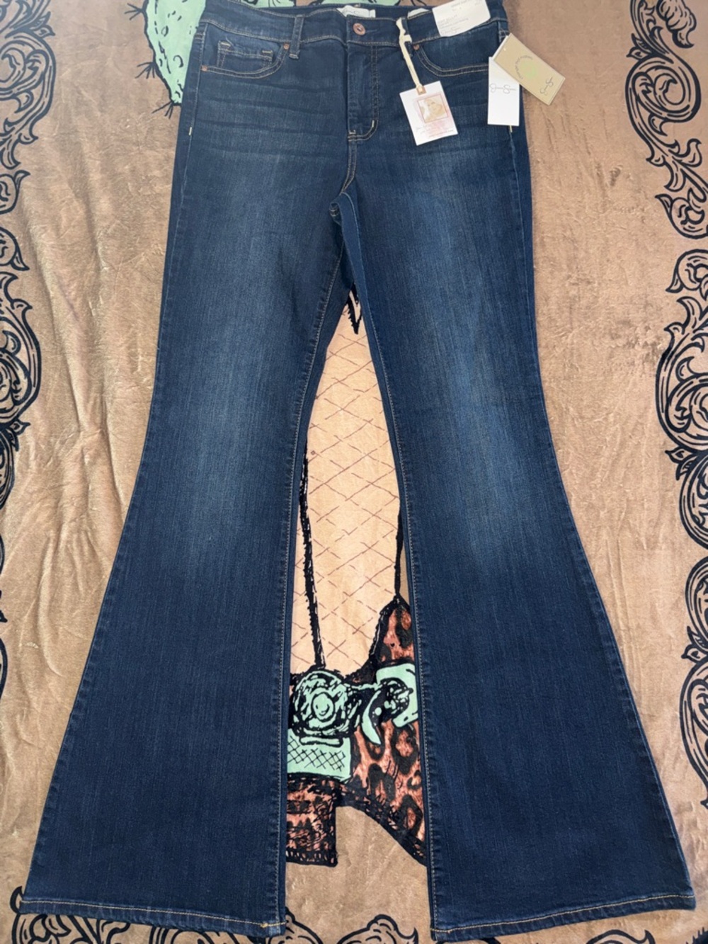 NWT Jessica Simpson Dark Blue Flare Jeans - Wide Leg WOMENS SIZE 28